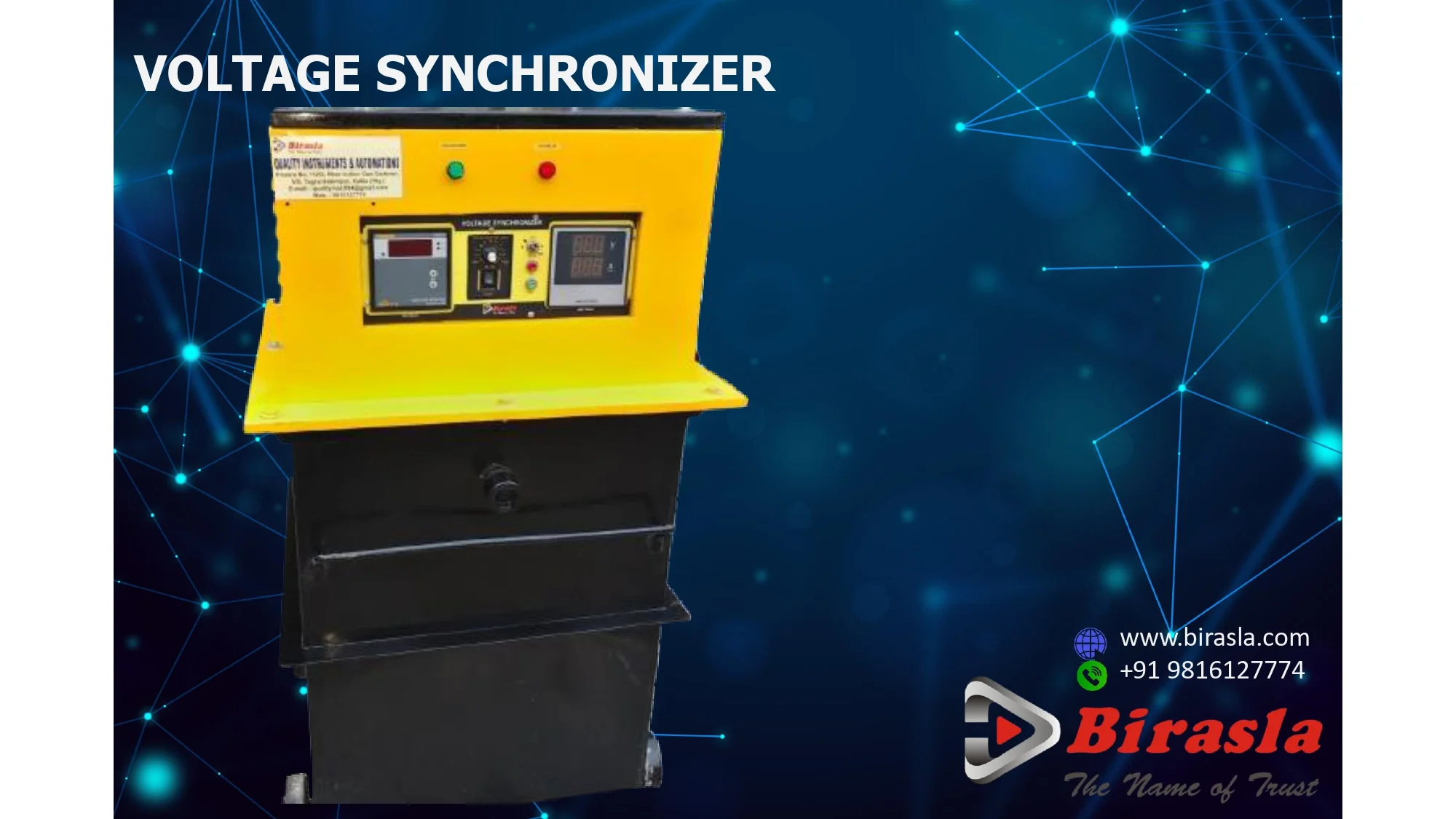Voltage Synchronizer for Voltage synchronizer setup for aligning voltage phase and magnitude