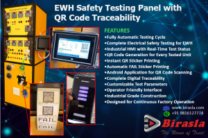Electric Water Heater (EWH) Safety Testing Panel with QR Code Traceability